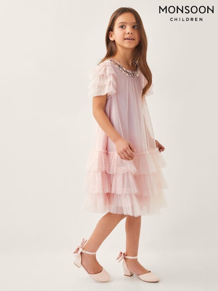 وردي - Monsoon Alexandria Sequin Ruffle Tulle Swing Dress (F79887) | ‏19 د.ك.‏ - ‏21 د.ك.‏