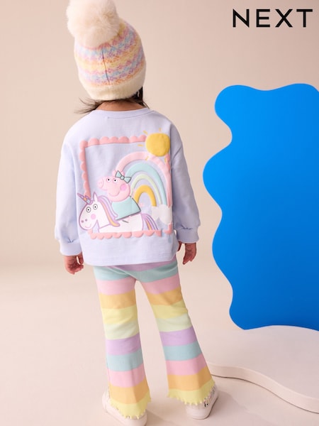 Blue Rainbow Peppa Pig Long Sleeve Top and Leggings Set (3mths-7yrs) (F80000) | €27 - €33