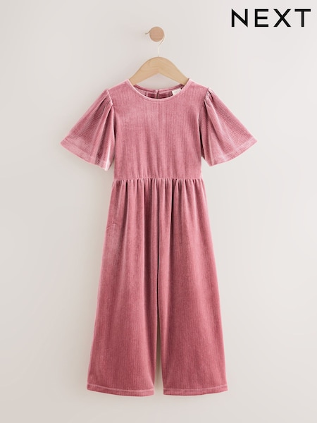 Pink Velour Jumpsuit (3-16yrs) (F80073) | AED76 - AED102