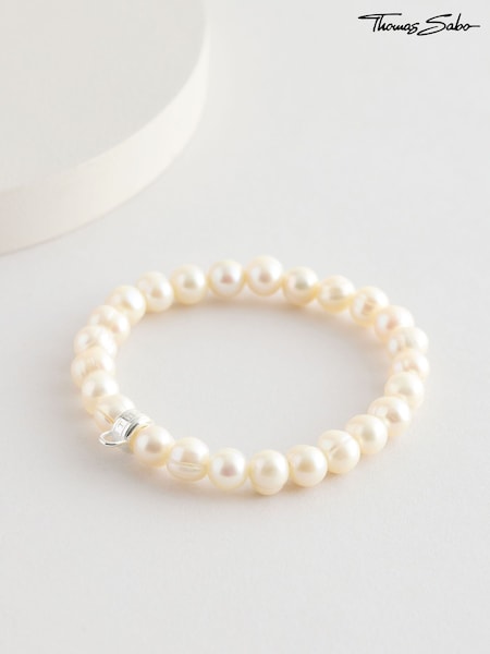 Thomas Sabo White Charm Club Bracelet With Freshwater Cultured Pearls (F80649) | €83