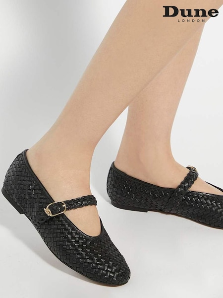 Dune London Headline Mary Jane Woven Ballet Shoes (F80888) | 588 LEI