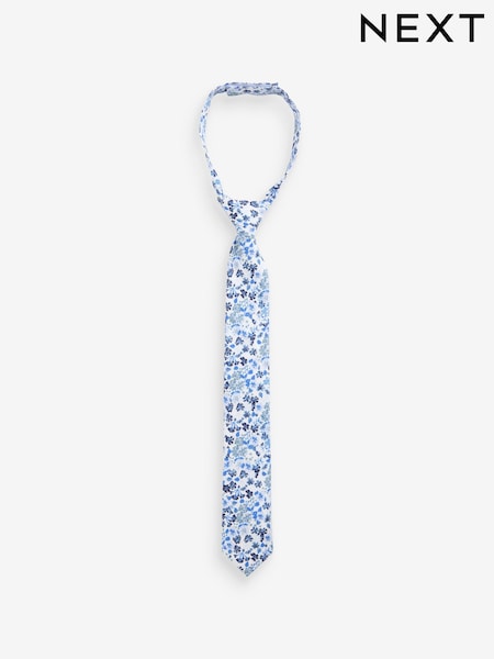 Blue Floral Print Tie (3-16yrs) (F80964) | €13