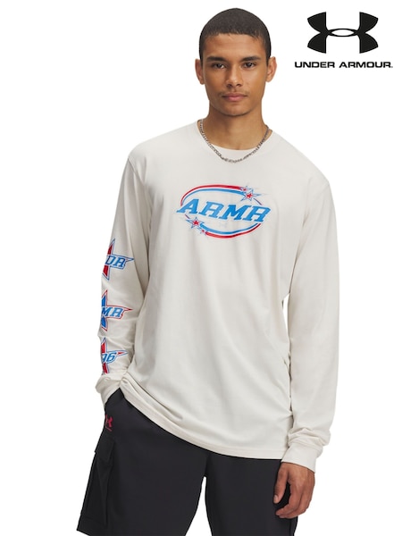 Under Armour Cream 60/40S Stacked Stars Long Sleeve (F80994) | 134 QAR