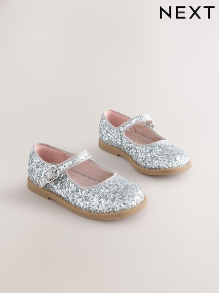 Silver Glitter Mary Jane Shoes (F81167) | €30 - €33