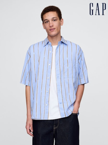 Gap Blue Stripe Linen-Cotton Shirt (F81206) | €66