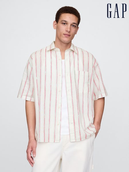 Gap Cream Stripe Linen-Cotton Shirt (F81207) | €72