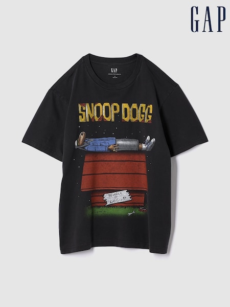 Gap Black Heavyweight Boxy Snoop Dogg Graphic T-Shirt (F81210) | €53