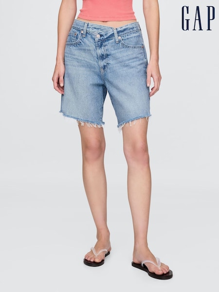 Gap Light Blue 8" Mid Waisted 90s Loose Denim Bermuda Shorts (F81267) | €46