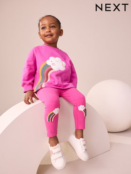 Pink Cloud Rainbow Knee Embellsihed Leggings (3mths-7yrs) (F81293) | €10 - €13