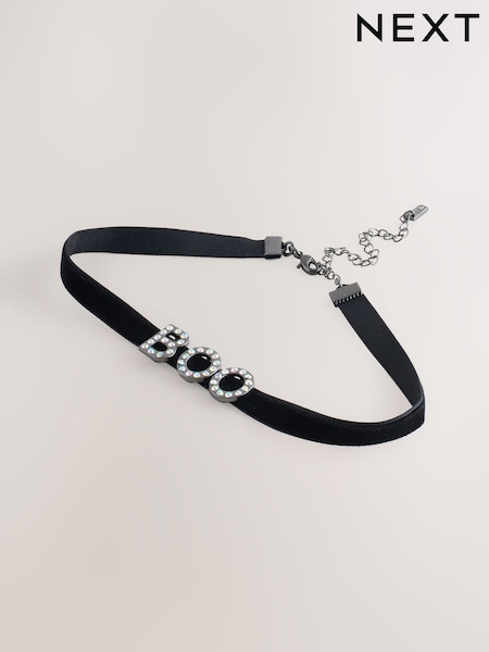 Negro - Halloween Boo Choker Necklace (F81631) | 13 €