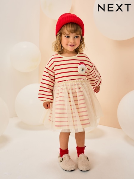 Christmas Bear Mesh Sweat Party Dress (3mths-7yrs) (F81712) | AED81 - AED91