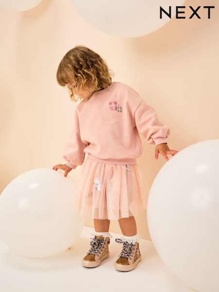 Pink Christmas Long Sleeve Top and Skirt Set (3mths-7yrs) (F81718) | €28 - €33