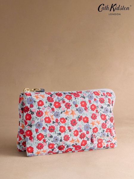Cath Kidston Blue Folding Star Ditsy Triple Pouch (F81747) | AED175