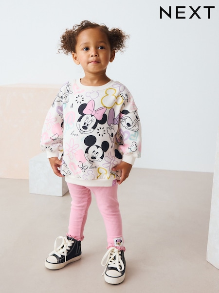 Pink Disney Minnie Mouse Long Sleeve Top and Leggings Set (3mths-7yrs) (F81828) | €24 - €29