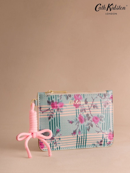 أخضر مربعات بنقشة موردة - Cath Kidston Zip-Up Purse (F81836) | ‏73 ر.ق.