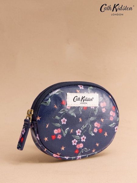 Cath Kidston Navy Star Sprig Round Pocket Purse (F81856) | R$ 140