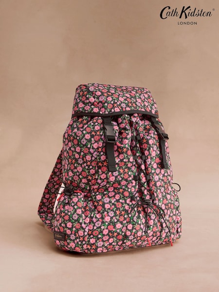 Cath Kidston Black Folding Star Ditsy Femme Utility Backpack (F81867) | AED379