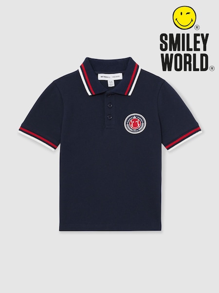Reiss Navy 13-14 yrs SmileyWorld | Reiss Piqué Polo Shirt (F81870) | R$ 335
