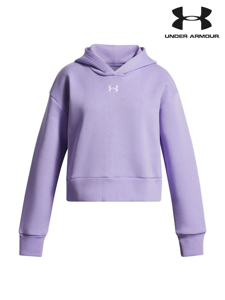 Under Armour Purple Rival Fleece Crop Hoodie (F81988) | AED233