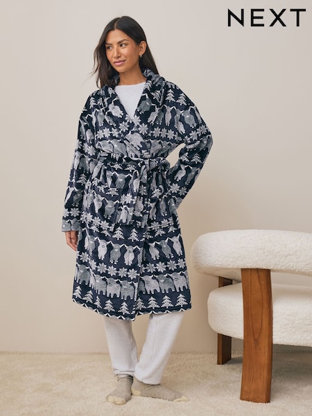 Navy Blue Hamish The Highland Cow - Family Matching Christmas Cosy Dressing Gown (F82005) | € 28
