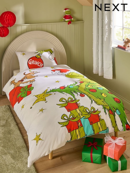 White The Grinch Christmas Duvet Cover and Pillowcase Set (F82222) | €33 - €46