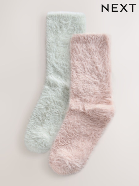 Pink/Neutral Superhairy Cosy Ankle Socks 2 Pack (F82286) | €14.50