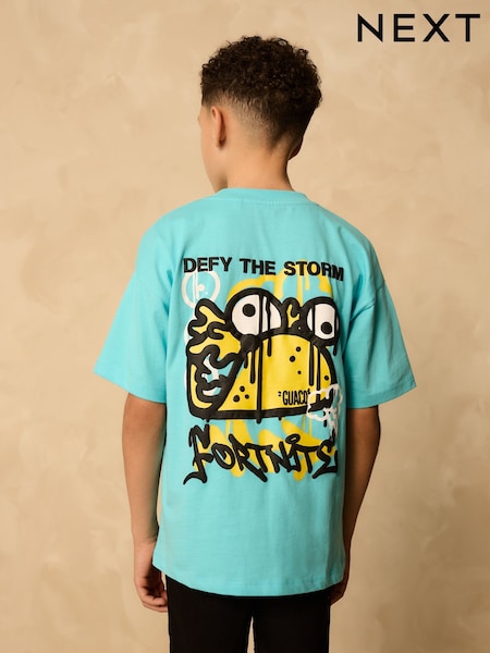Blue Fortnite Print Short Sleeved T-Shirt (4-16yrs) (F82315) | €18 - €23