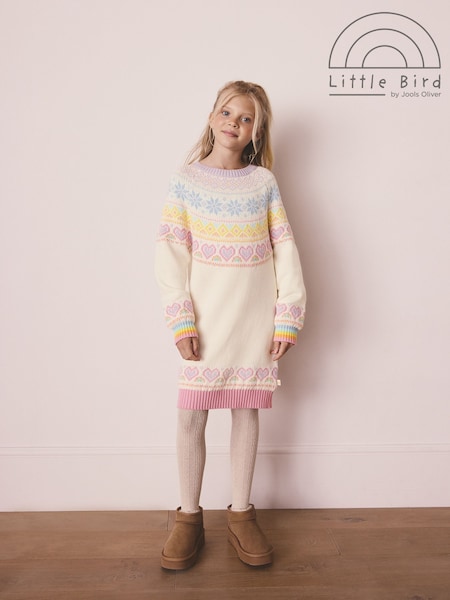 باستل قوس قزح - Little Bird by Jools Oliver Kids Rainbow Fairsile Christmas Family Knitted Dress (F82452) | ‏128 د.إ.‏ - ‏ 163‏ د.إ.