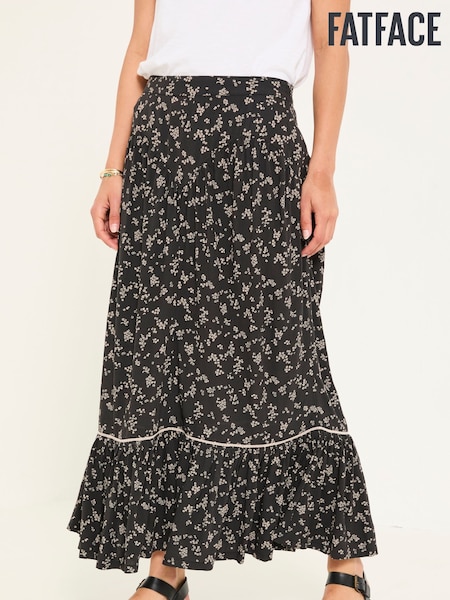 FatFace Aurielle Black Mono Ditsy Maxi Skirt (F82476) | €79