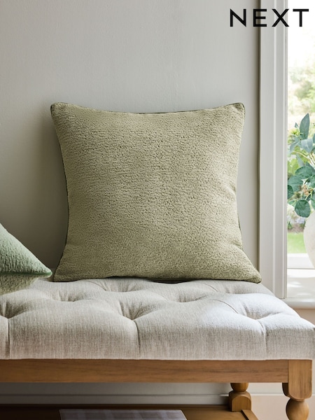 Green 50 x 50cm Boucle Chenille Textured Cushion (F82526) | 98 QAR