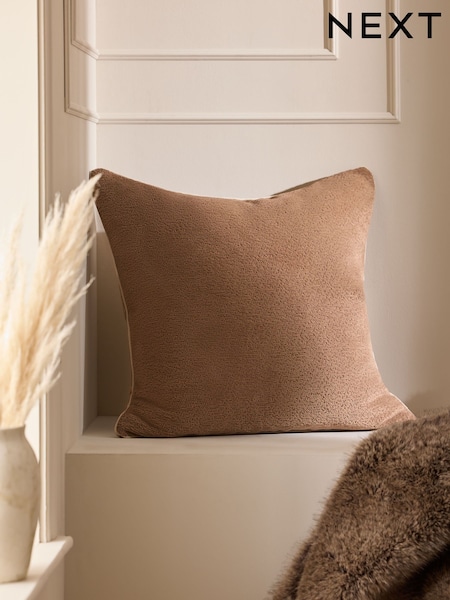 Natural 59 x 59cm Boucle Chenille Textured Cushion (F82528) | 127 QAR