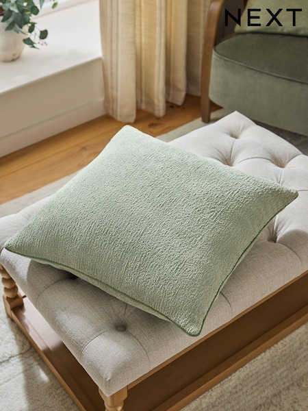 Green 59 x 59cm Boucle Chenille Textured Cushion (F82529) | 127 QAR