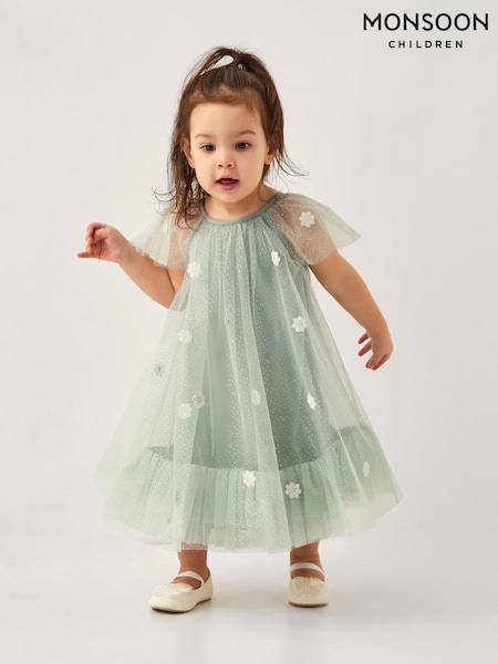 Monsoon Green Baby Ciara Swing Dress (F82905) | €42 - €45