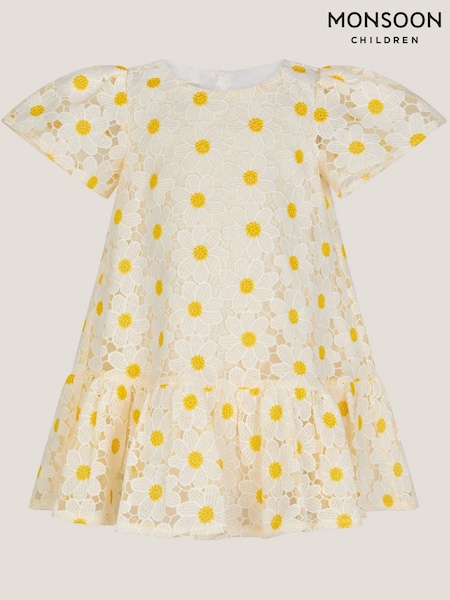 Monsoon Natural Baby Zaria Daisy Lace Swing Dress (F82909) | ₪181 - ₪206