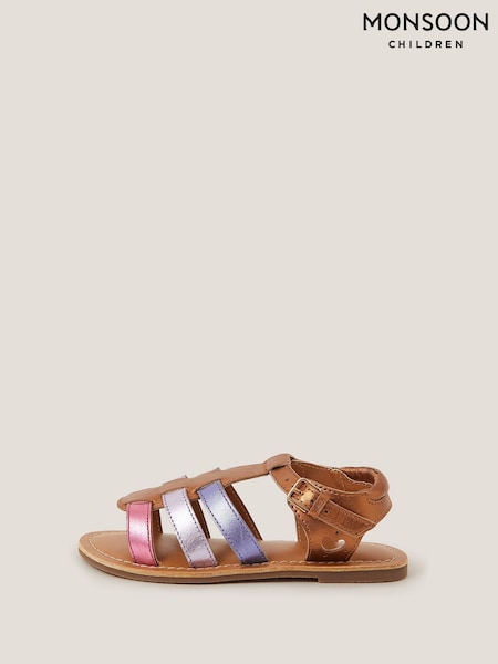Monsoon Brown Leather Gladiator Sandals (F82916) | 114 QAR - 134 QAR
