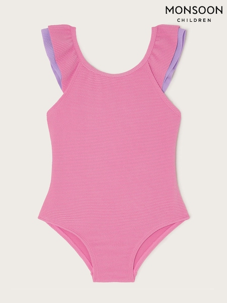 Monsoon Pink Frilly Seersucker Swimsuit (F82943) | R$ 190 - R$ 225