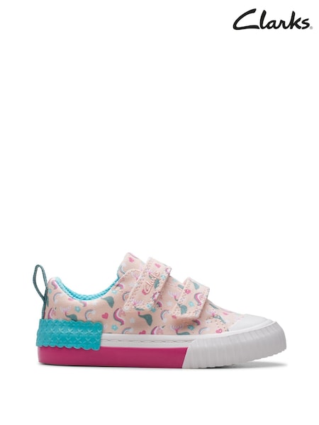 Clarks Pink Standard Fit (F) Clarks Toddler Wide Fit Foxing Canvas Shoes (F82957) | €35