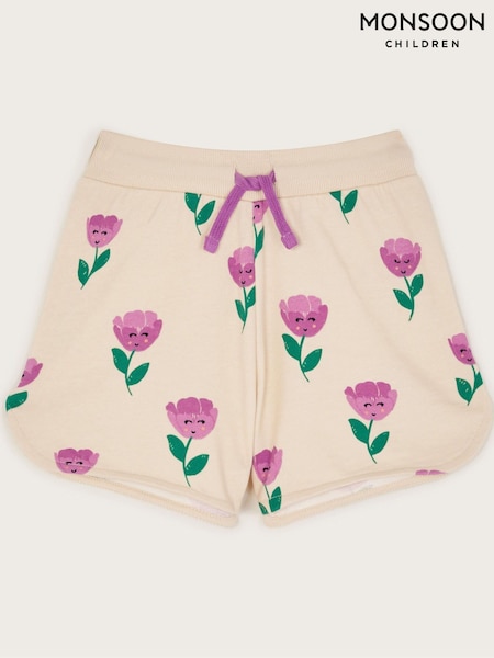 Monsoon Pink Tulip Print Jersey 100% Cotton Shorts (F82958) | ₪80 - ₪101