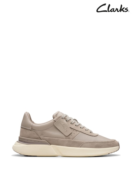 Clarks Grey Leather Craft Pace Shoes (F82991) | €119