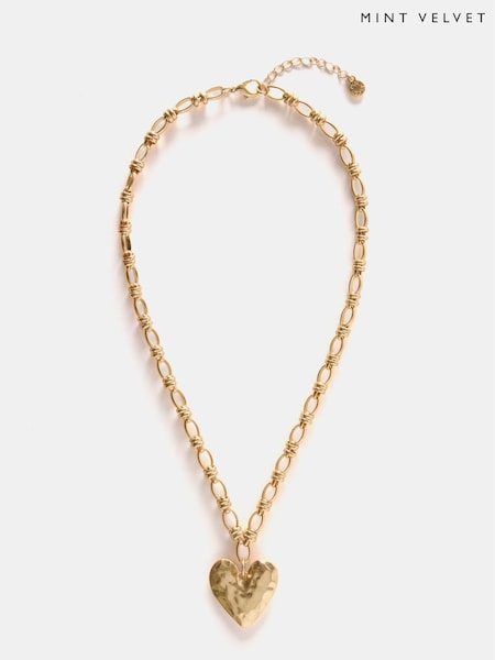 Mint Velvet Gold Tone Heart Chain Necklace (F83036) | €44