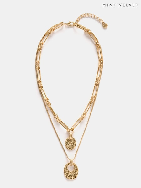 Mint Velvet Gold Tone Layered Necklace (F83039) | AED204