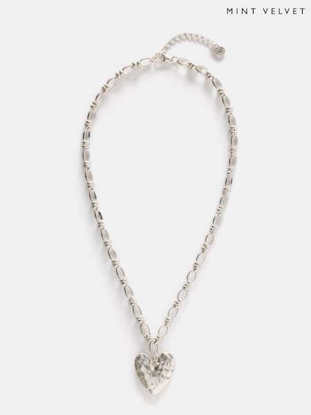 Mint Velvet Silver Tone Heart Necklace (F83053) | €50