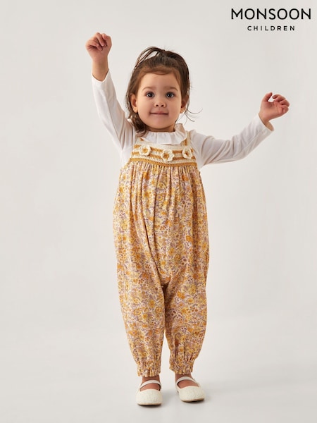Monsoon Baby Frill Blouse and Floral Print 100% Cotton Romper Set (F83067) | 253 LEI - 268 LEI