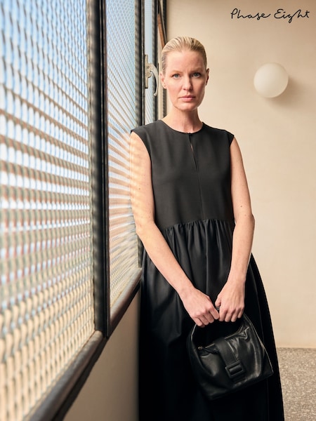 Phase Eight Black Jenny Mix Woven Dress (F83137) | 544 QAR
