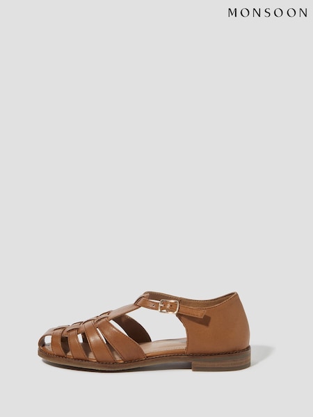 Monsoon Natural Brady Leather Fisherman Sandals (F83176) | AED462