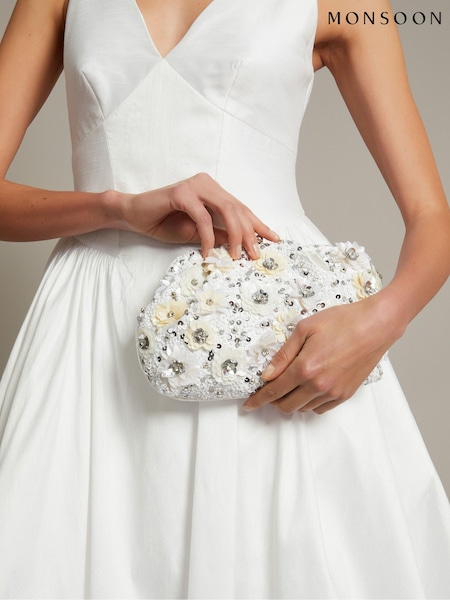 Monsoon Mia Floral Print Embellished Clutch Bag (F83197) | kr1 160