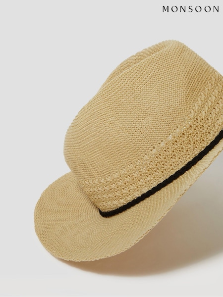Monsoon Natural Nene Woven Fedora Sun Hat (F83217) | €35