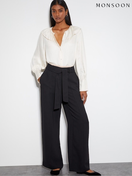 Monsoon Black Scarlet Trim Trousers (F83230) | ₪377