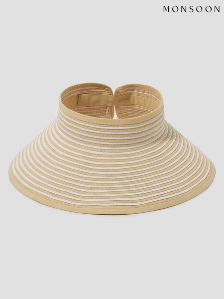 Monsoon Natural Jodi Packable Stripe Visor Hat (F83236) | €31