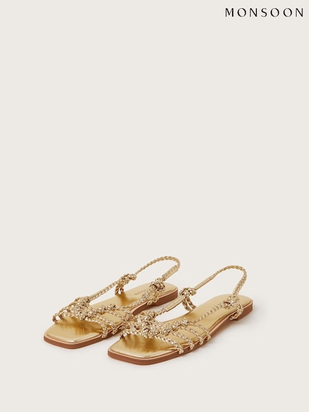 Monsoon Gold Haf Braided Sandals (F83260) | ₪226